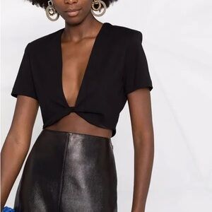 GAUGE81 shirt Keila‎ Cropped Organic Cotton twist front structured NWOT Small